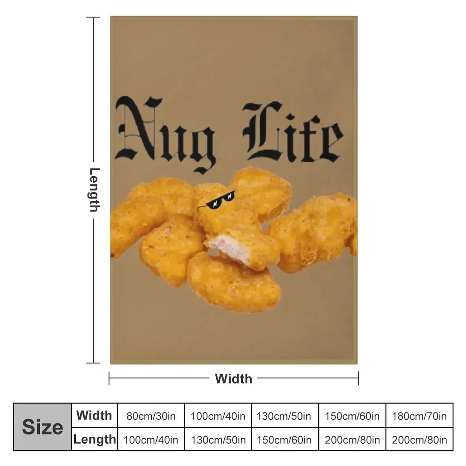 Nug Life Chicken Nuggets Throw Blanket Comforter Stuffeds Picnic Tourist Blankets