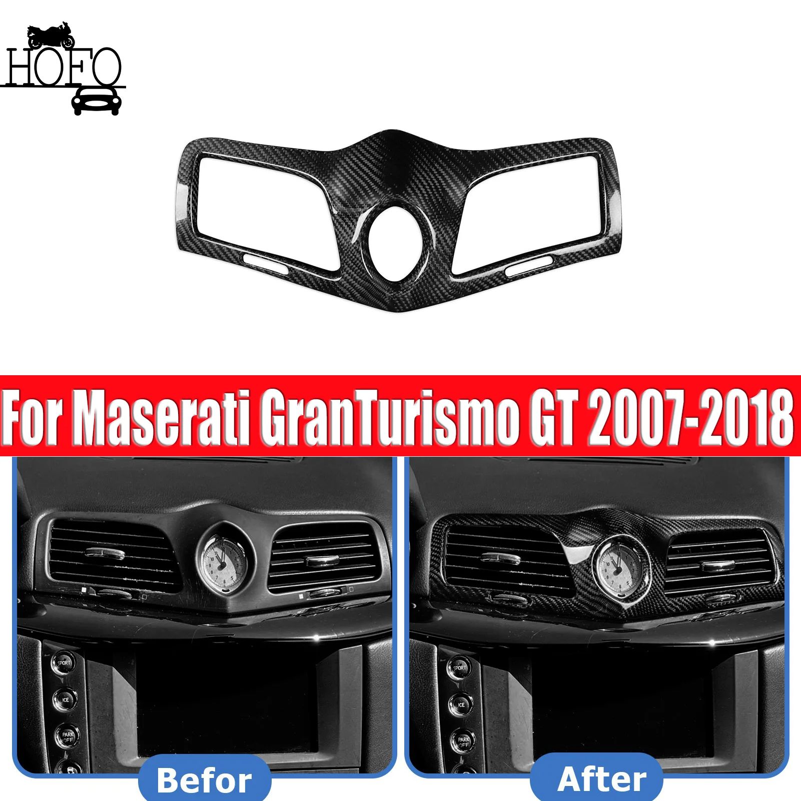For Maserati GranTurismo GT 2007-2018 Console Clock Vent Panel Trim