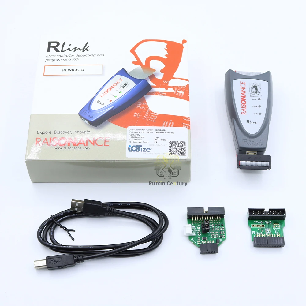 Плата программатора-дебаугера для работы в цепи IoTize RLINK-STD для STM8, STM32, ST7, uPSD, STR7, STR9 MCU, USB 2.0, SWIM, JTAG, 5V