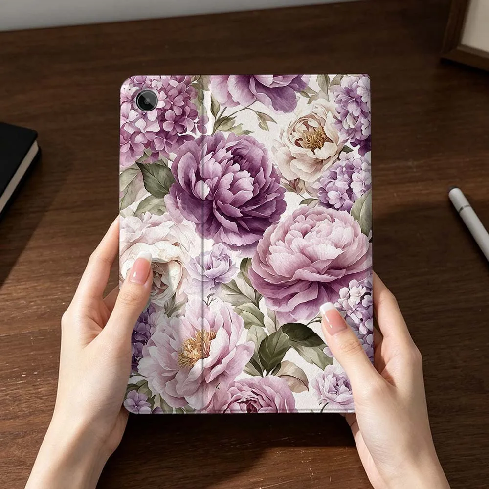 Luxury Flower Art Case For Samsung Galaxy Tab A7 A8 A9 A11 S6 S7 S8 S9 S10 S11 FE Plus Folding Automatic Sleep/Make Tablet
