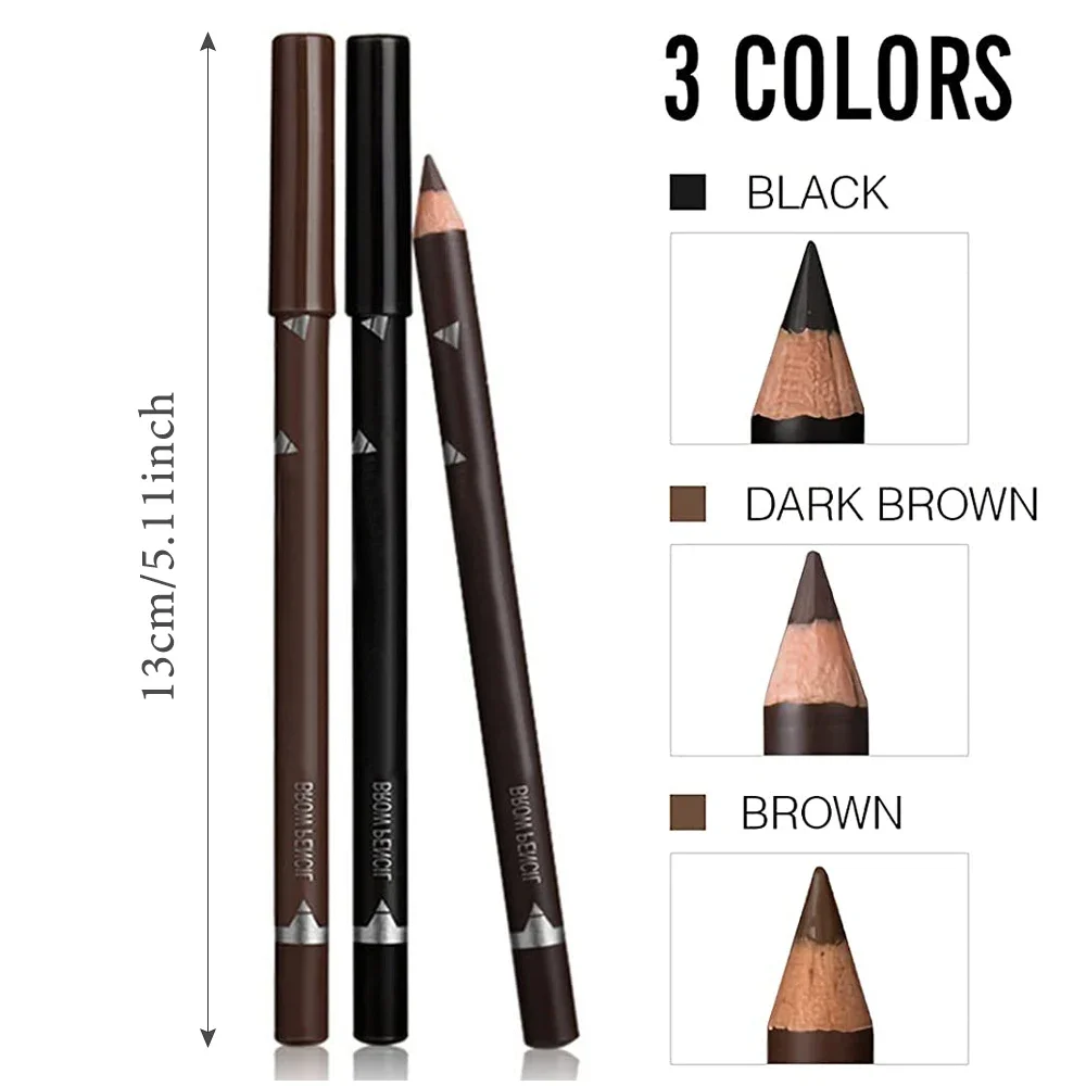 6/12Pcs Eye Brow Pencil Waterproof Professional Women Eye Makeup Pen Easy Color Natural Black Brown Cosmetic Beauty sopracciglio Tool