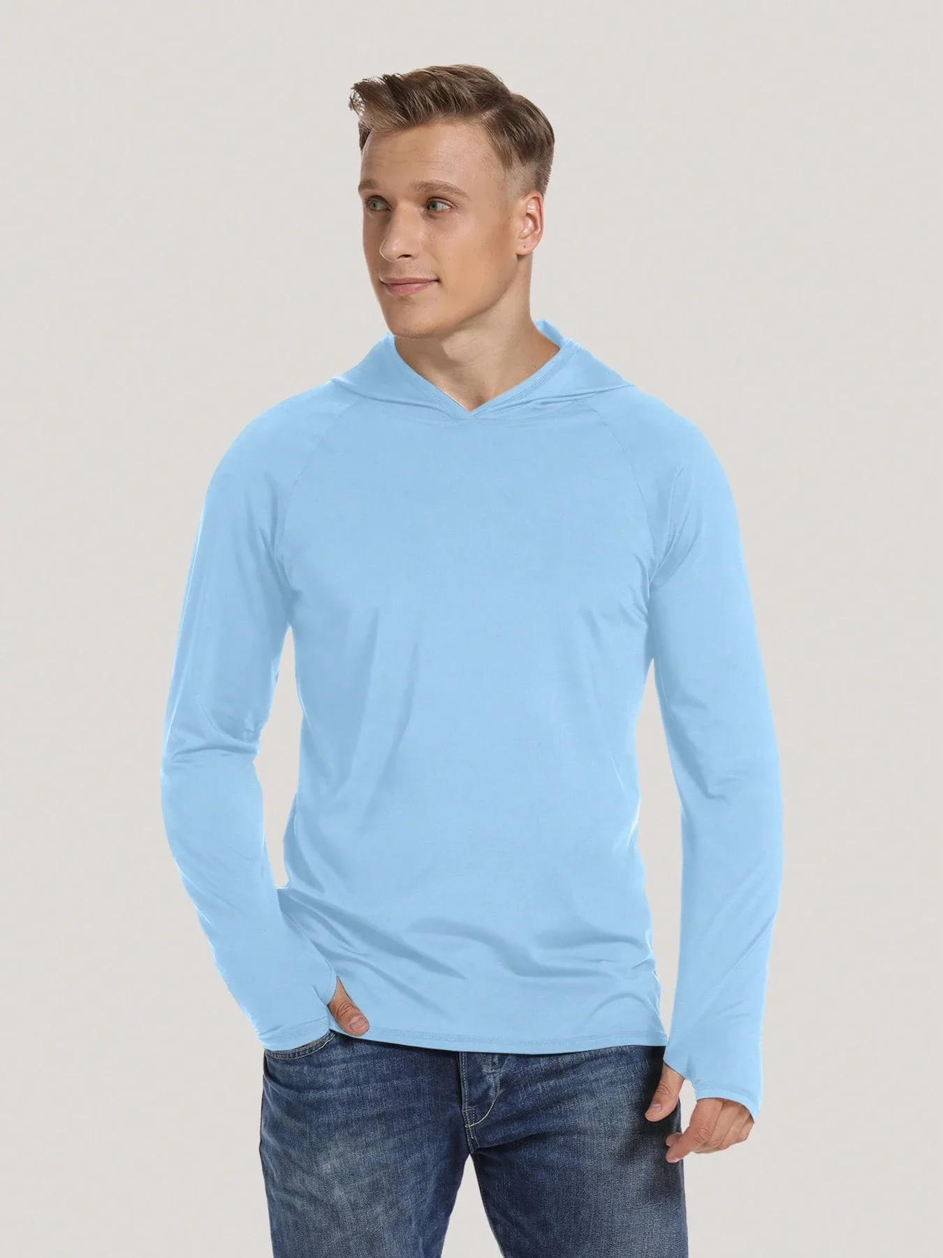 

Men's Quick Dry Hooded Long Sleeve Pullover For Running Exercise