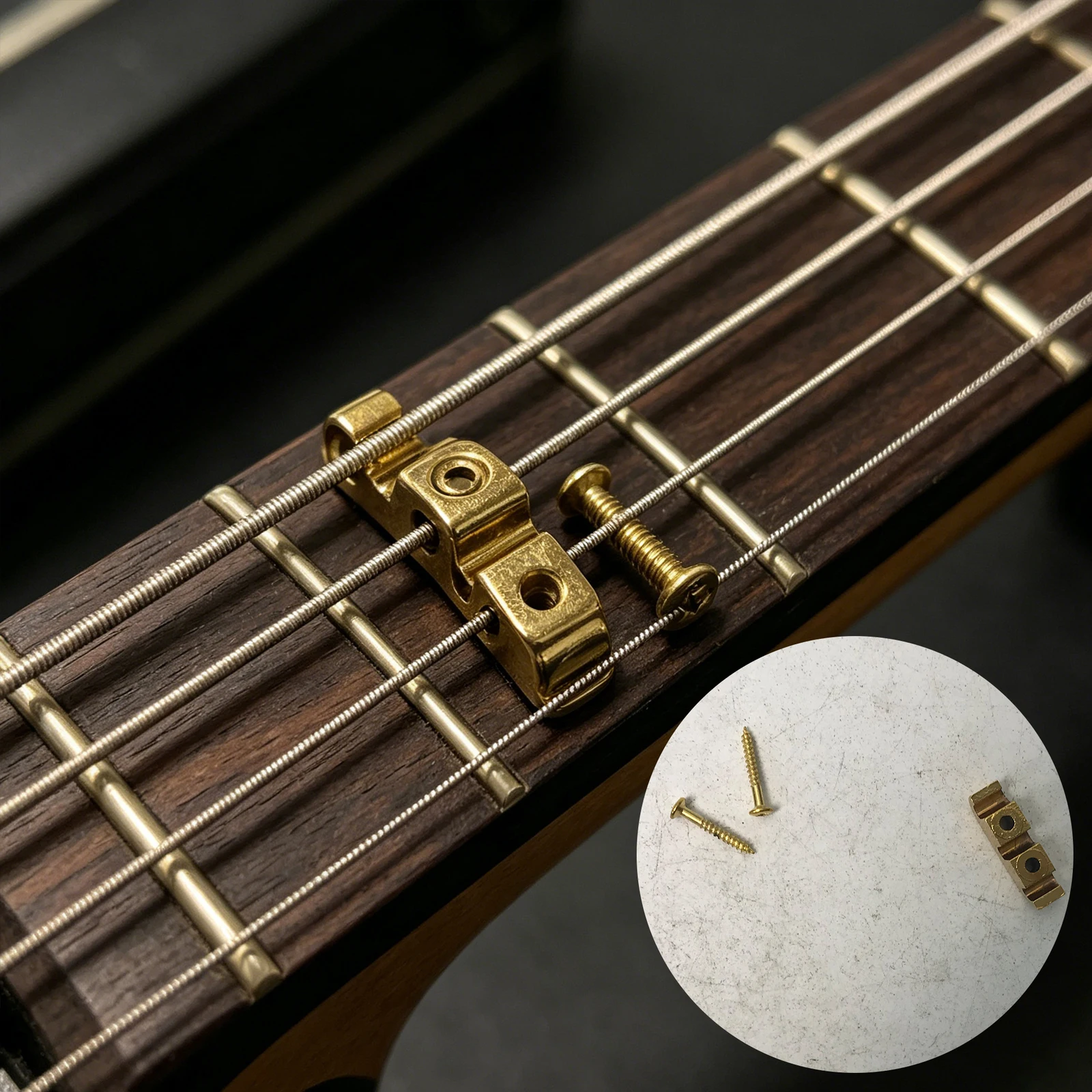 1pc Four-String Electric Bass String Retainer Zinc Alloy Gold for Bass Head Lock String Guide