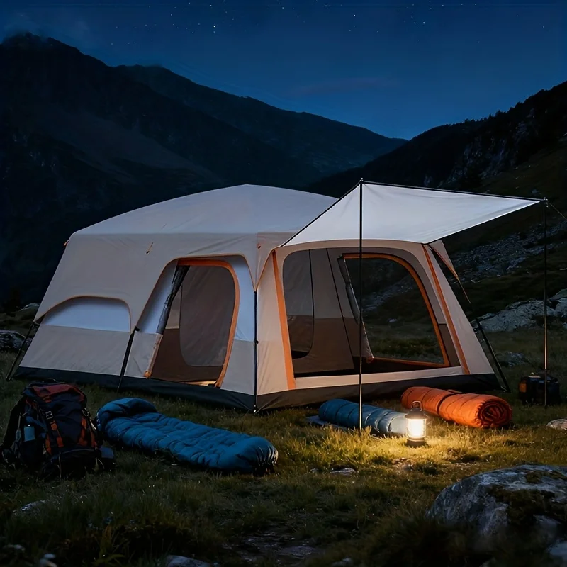 خيمة تخييم تتسع لـ 4-6 أشخاص، واقي من الشمس، مضاد للبعوض، خيمة محمولة، مناسبة للتخييم في الهواء الطلق