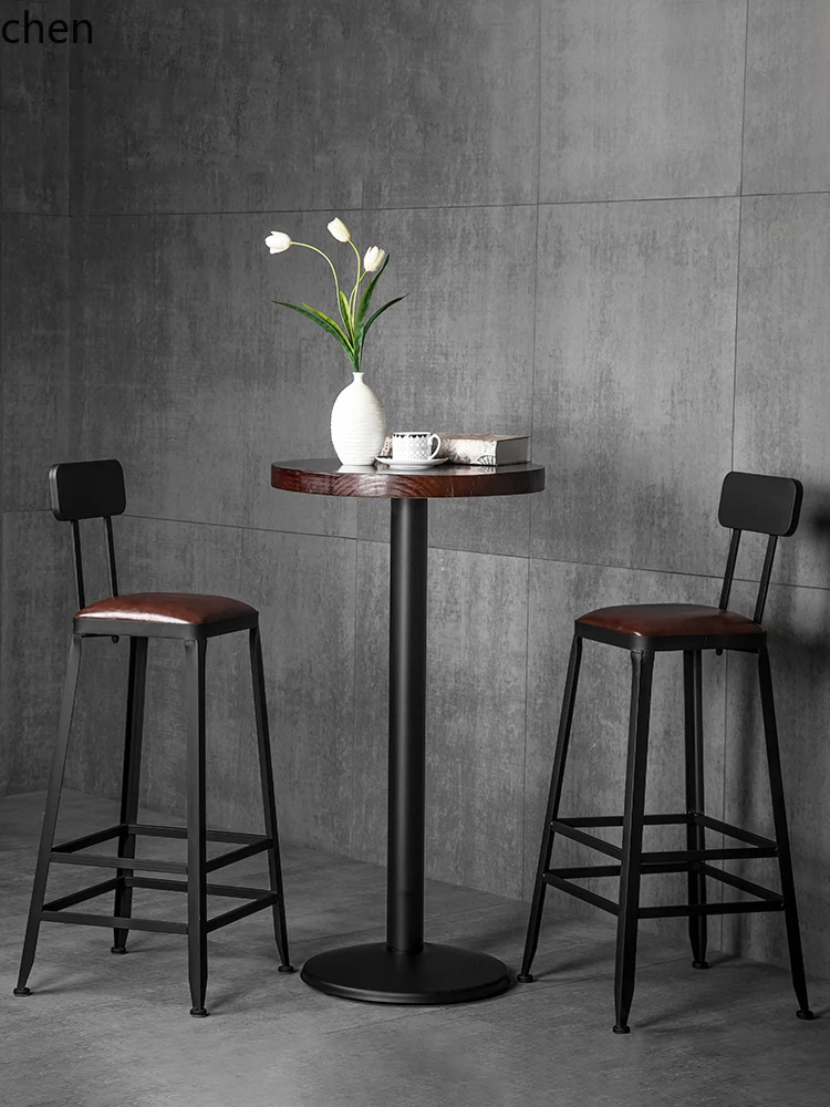 

ZML Home Backrest Bar Stool Table Chair Modern High Chair Simple High Stool