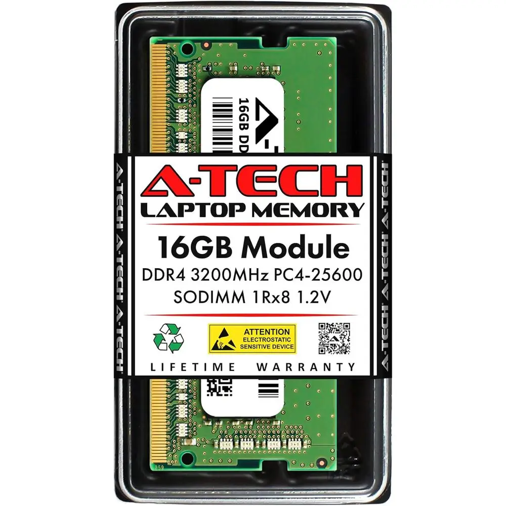 

Запасная память на 16 ГБ или Lenovo 4X71D09535 | Оперативная память для ноутбуков DDR4 3200 МГц PC4-25600 SODIMM 1Rx8 1.2V Non-ECC 260-контактная SO-DIMM (4X71D)