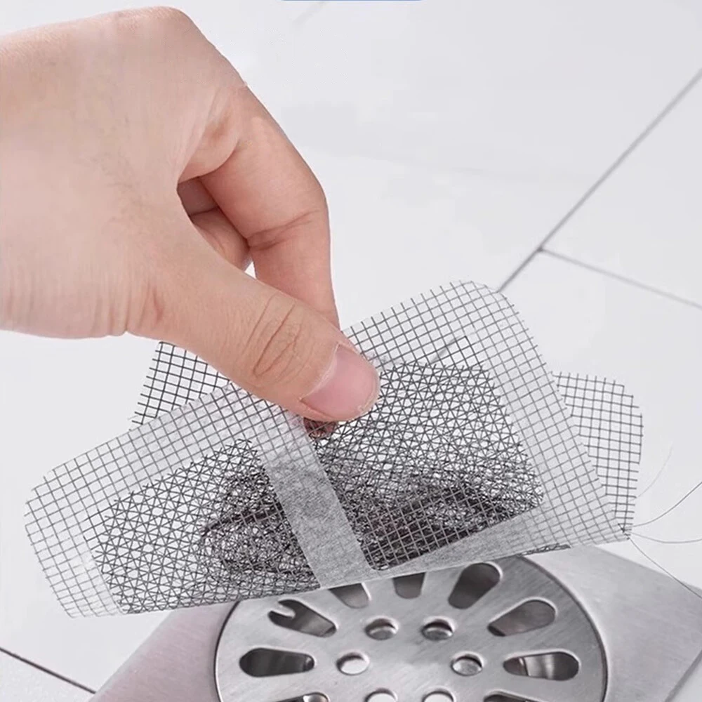 50 шт. одноразовый уловитель волос для душа, сетчатые крышки для слива душа, сетчатый фильтр для раковины, сетчатая наклейка, аксессуары для ванной комнаты