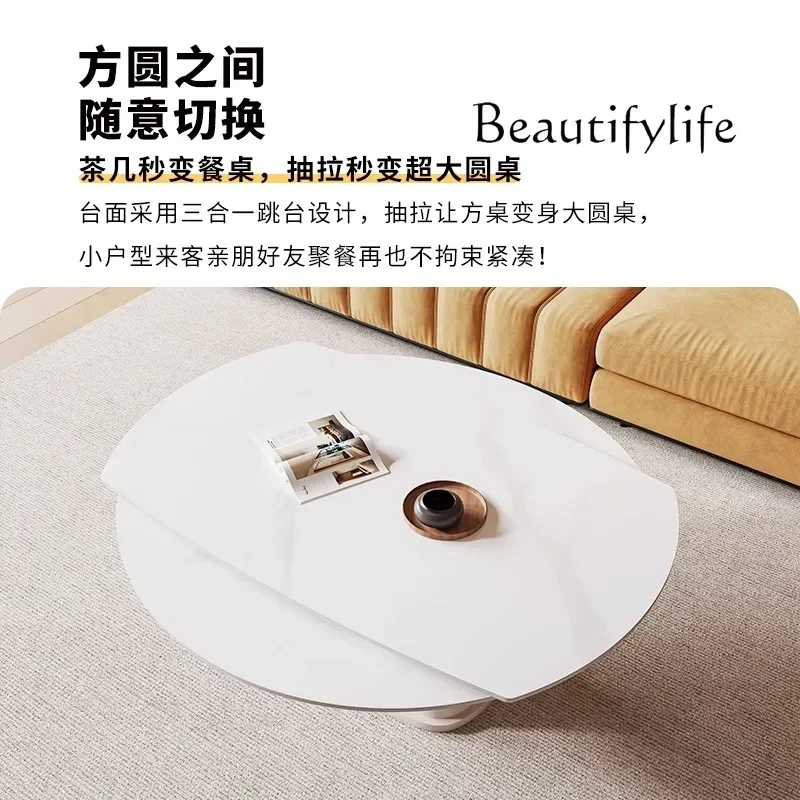 mesa comedor intelligent lifting coffee table dining table dual-purpose stretching square becomes round multi-functional movable