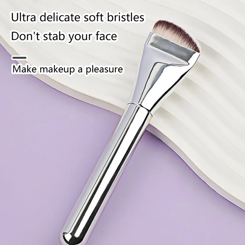 1 قطعة فرشاة كريم أساس رفيعة للغاية شعر ناعم رقيق فرشاة كونتور للوجه فرشاة كونتور مسطحة كريم الأساس فرش مكياج