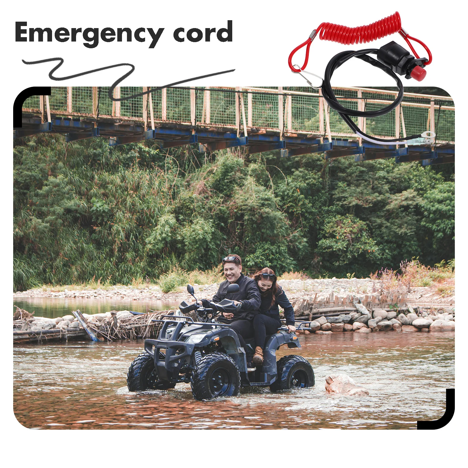 سلك أمان بحري لمحرك القارب، قطع الطوارئ، حرفية قوية، تصميم مقاوم للماء يناسب جميع القوارب والقوارب Atvs