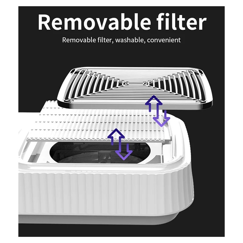 B58B-Nail Dust Collector 80W Vacuum Manicure Fingernail Cleaner With Filter, Turbine Brushless Dust Remover