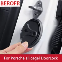 4pcs/set Car Door Mute Damping Cushion Silicone Car Door Lock Buckle Cover for Porsche 718 Boxster S Cayman 911 Macan Cayenne