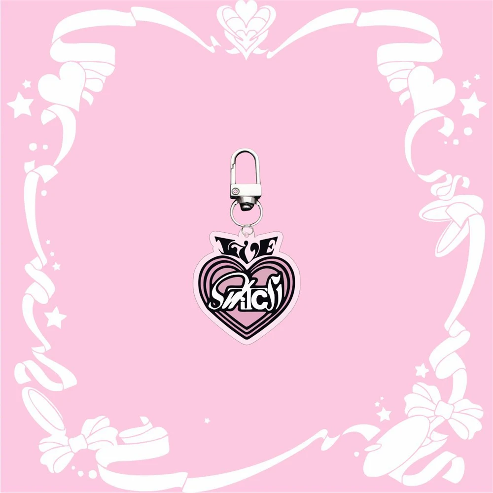 KPOP IVE Keyring Album IVE SWITCH Heart Shaped Keychain Pendant Bag Accessories Yujin Gaeul Wonyoung LIZ Rei Leeseo Fans Gift