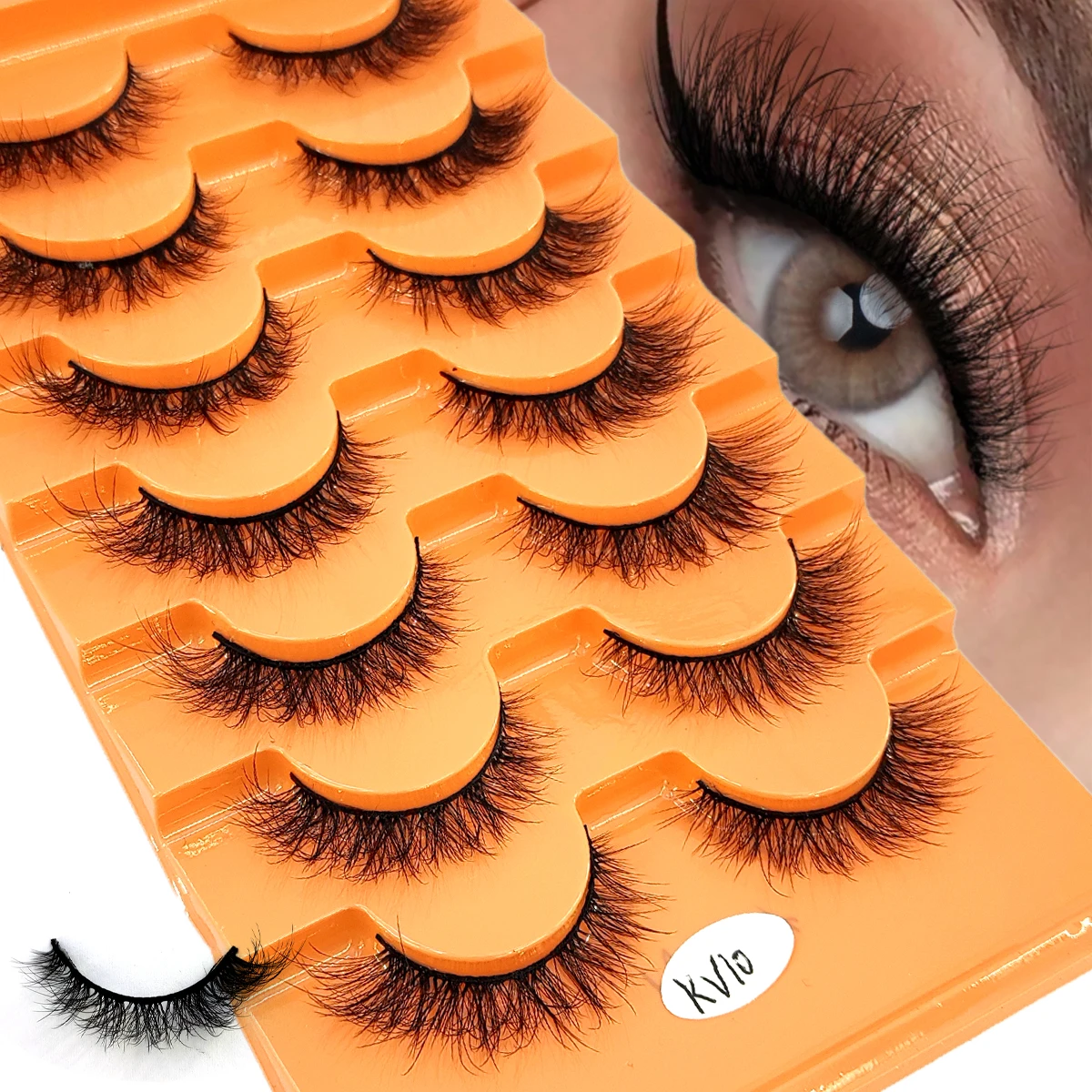 ขนตาปลอมแบบไขว้ 7 คู่ ขนตาฟูฟ่อง ยาว หนา งอน นุ่ม สำหรับแต่งหน้าแบบดราม่า ใช้ซ้ำได้