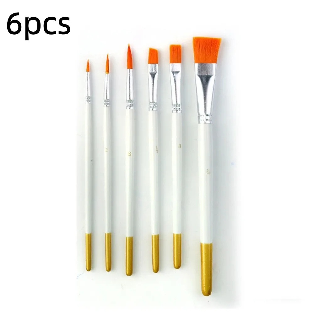 10Pcs Artist Paint Brush Set Soft Nylon Hair Lightweight Handle Detail Liner Brushes Different Brush Shapes Comfortable Grip