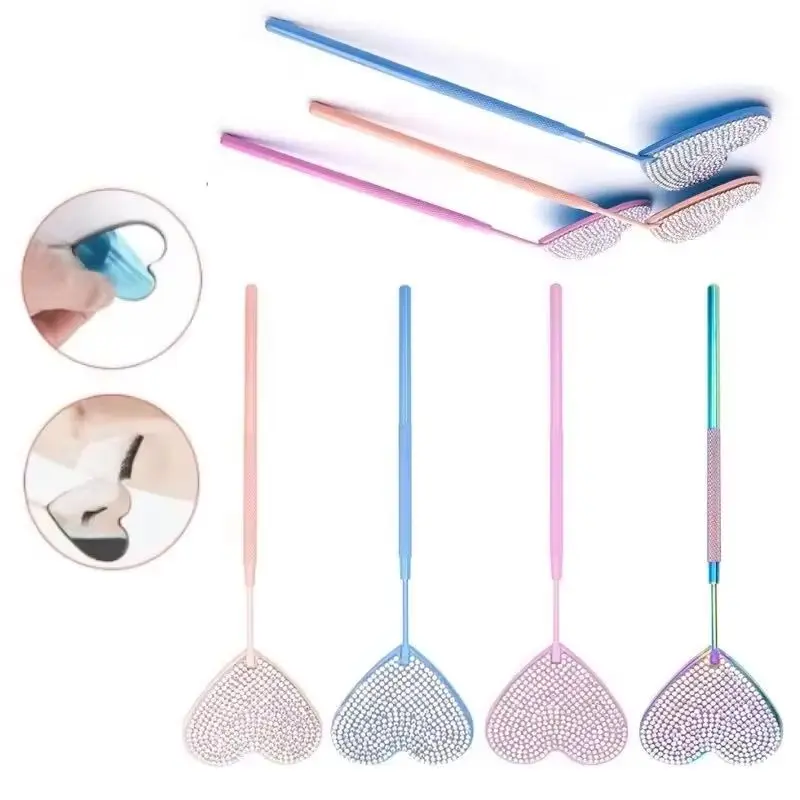 1pcs Heart Shape Eyelash Mirror Grafting Lash Magnifying Beauty Long Handle For Checking False Lashes Extension Makeup Tools