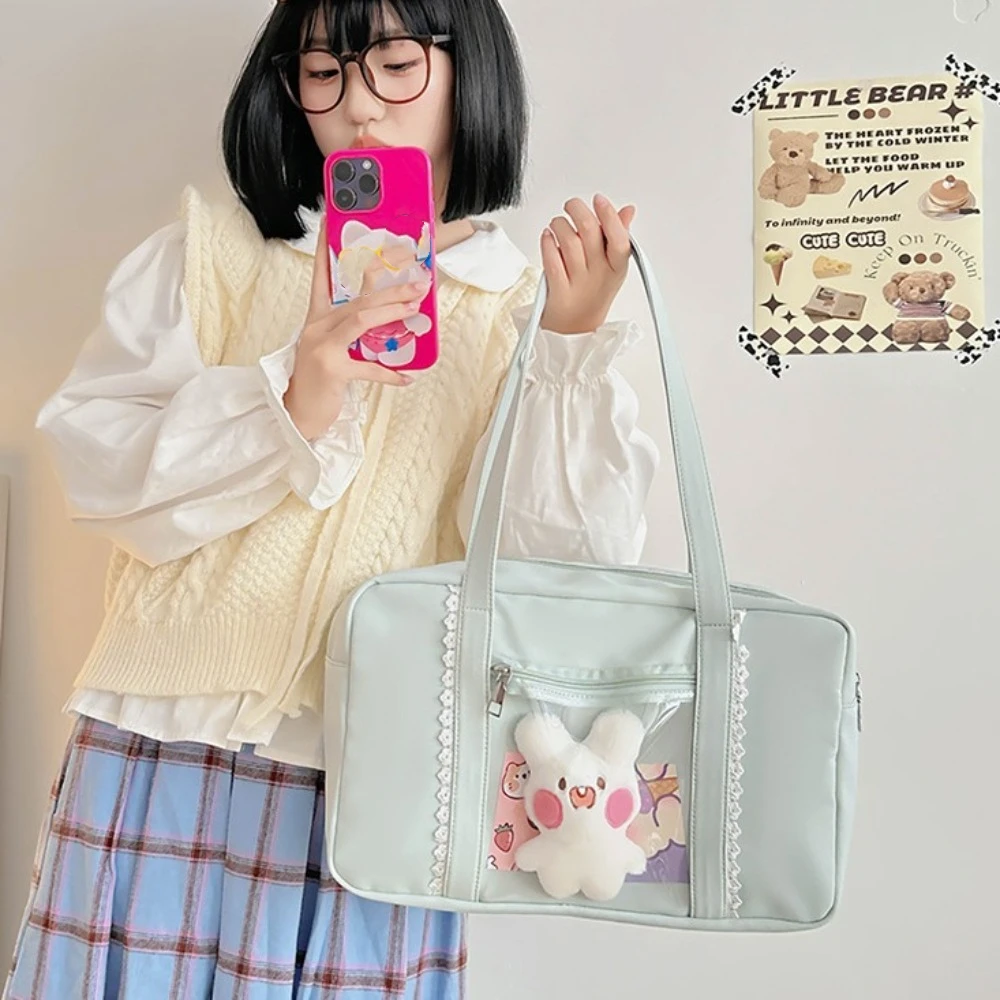 

Sweet Japanese Style Ita-bag Anime Small Hyaline Layer JK Uniform Shoulder Bag PU Leather Lolita Handbag Women