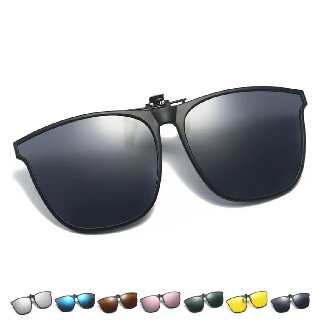 

A Pair of New Clip Sunglasses for Outdoor Fishing and Driving. Clip Sunglasses for Day and Night Use.