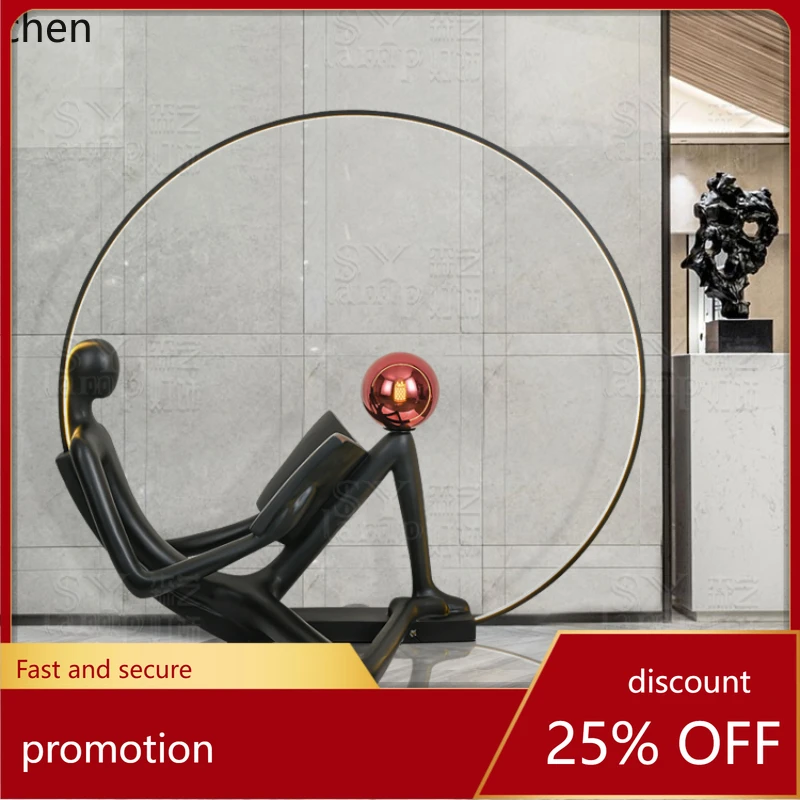 H1 Humanoid Abstract Modern Art Figure Sculpture Creative Hotel Large Decoration Floor Ornament