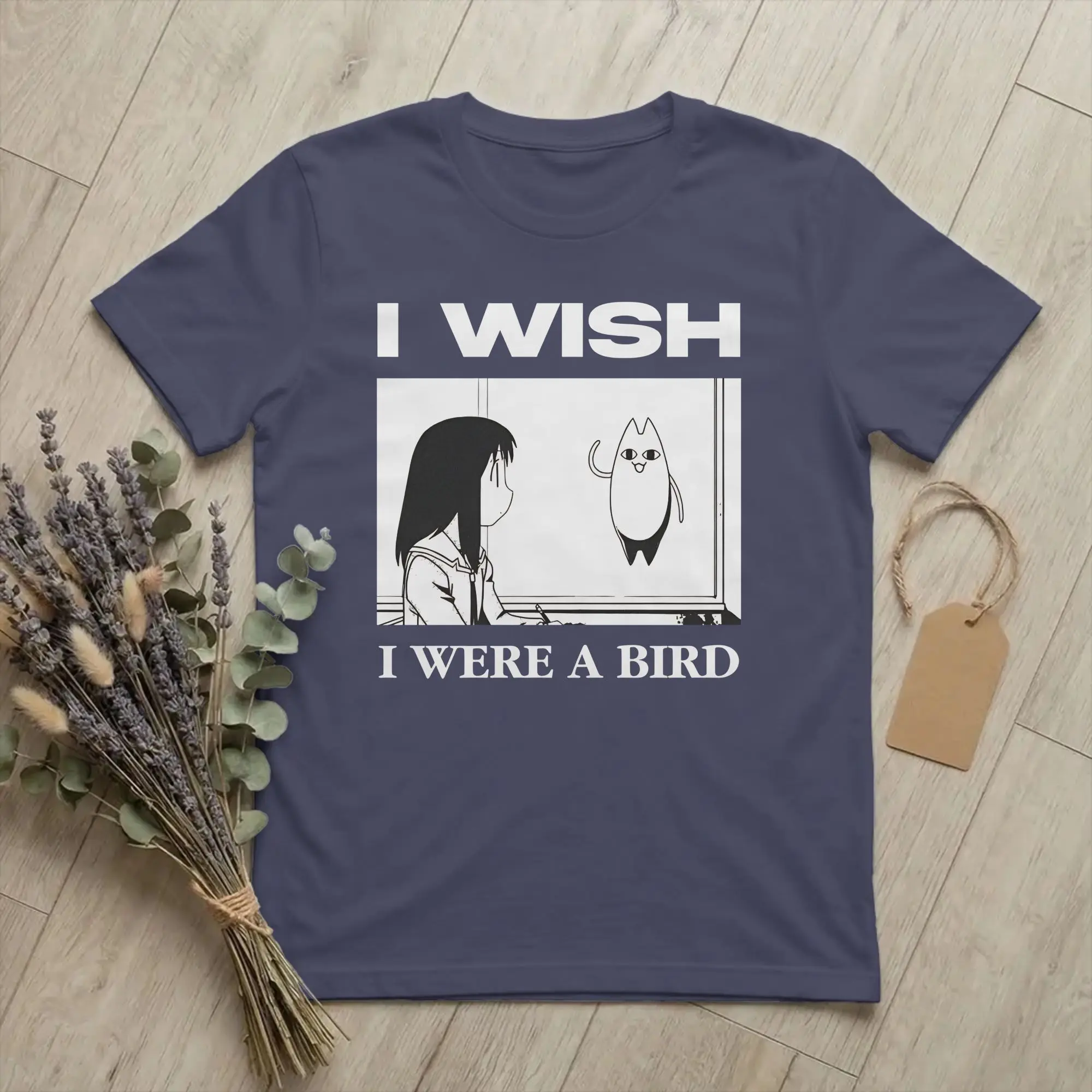 I Wish I Were A Bird Azumanga Daioh  T-Shirts Funny Cotton Tee Shirt Crew Neck Short Sleeve T Shirt Summer Clothes