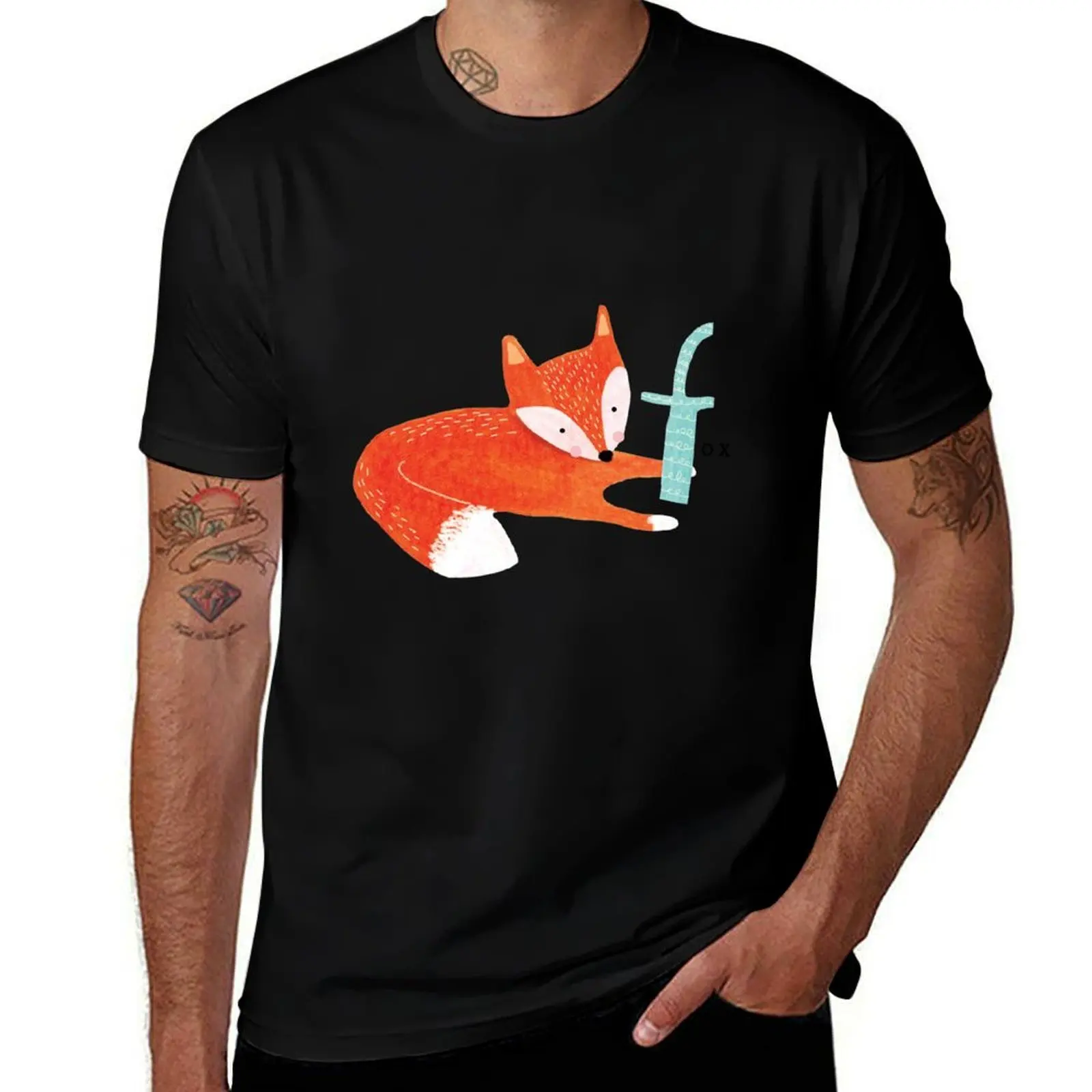 

F is for Fox T-Shirt t shirt man designer anime t shirts for man essential t shirt T-Shirt