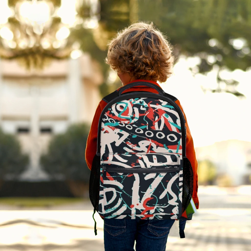 Mochila con patrón de Graffiti de arte callejero para niñas, nueva moda femenina, alta capacidad, impermeable, universidad, 17 pulgadas