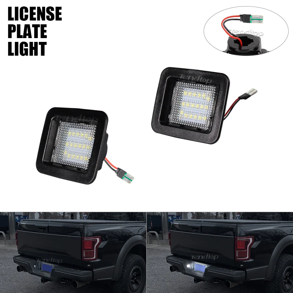 2Pcs /Set For Ford F150 Raptor 2015 -2020 LED License Plate Lights Number Lamp White Canbus Rear Bulb No Error Car Accessories