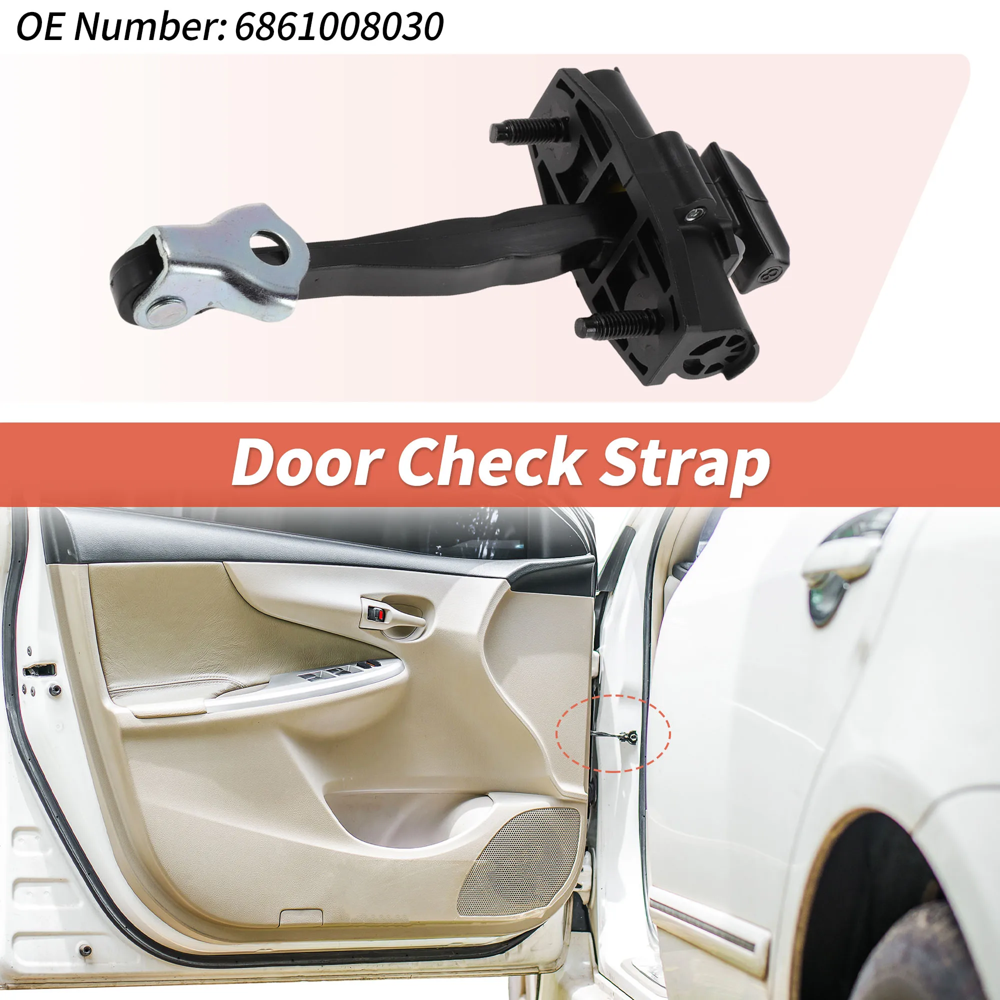 

UXCELL No.6861008030 Left And Right Front Door Door Check Strap for Toyota Sienna 20-24
