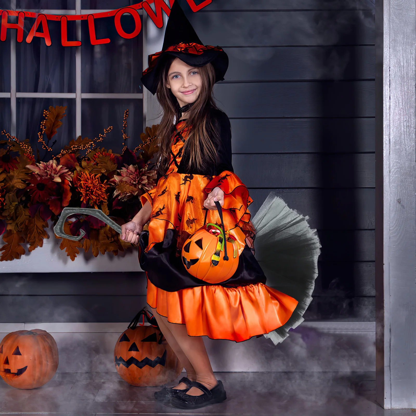 عيد الهالوين مكنسة الساحرة البلاستيك الشاش ديكور مستقر دائم مهرجان زي ملحق أداء الحفلات مكنسة الساحرة