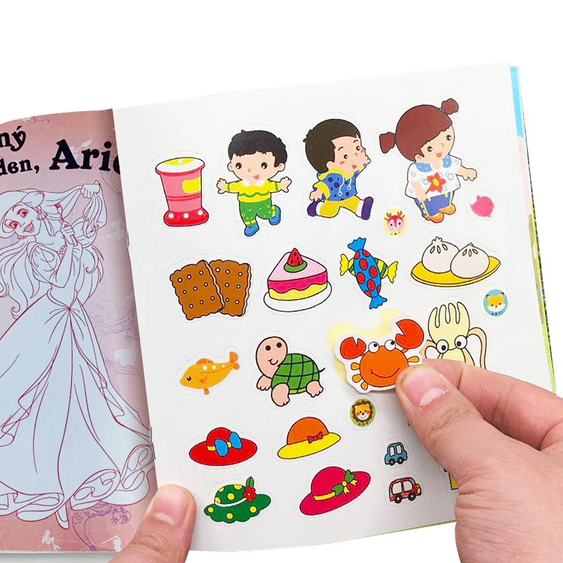 custom Wholesale kids Color Full Printed Custom Printing Children education Comic drawing stickers Coloring book