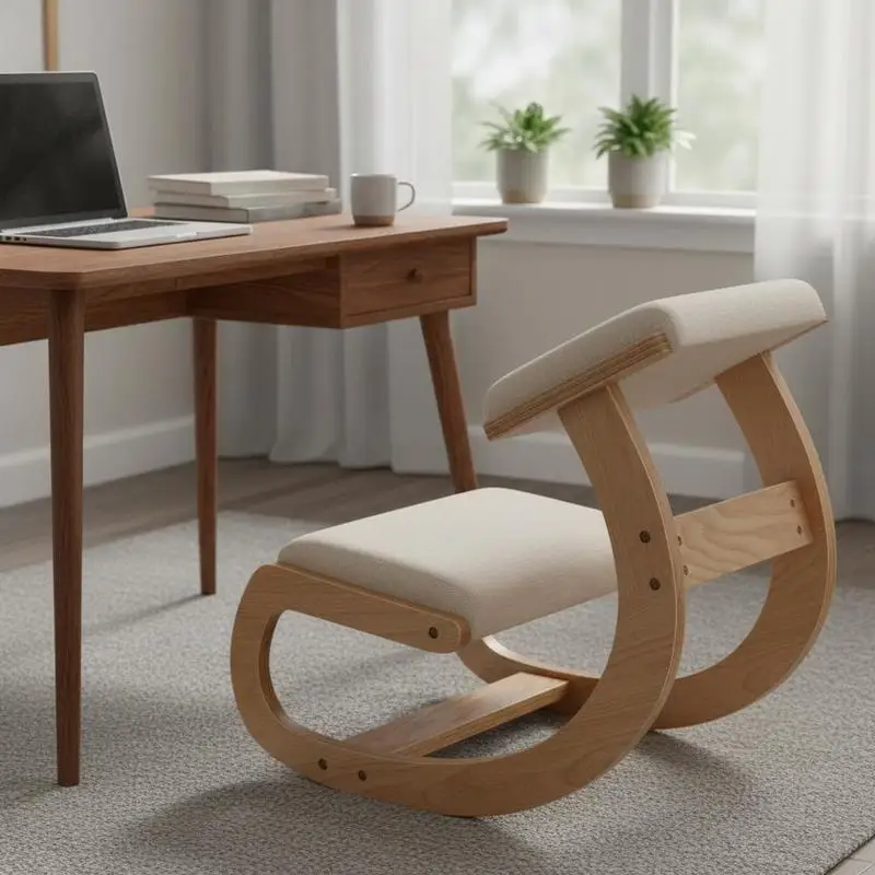 Ergonomic Kneeling Chair Heavy Duty Better Posture Kneeling Stool Office Chair Home for Body Shaping Relieveing Stress Meditation Desk Computer Kneeling Stool Chair