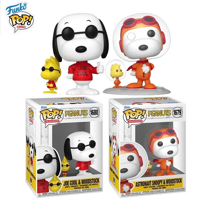 Funko POP Original Peanuts Anime figura Joe Cool astronauta Snoopy figuras de acción de juguete para niños niñas regalo modelo coleccionable