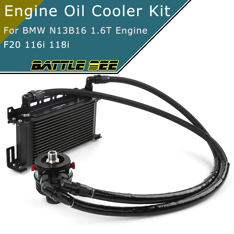 AN8 Oil Filter Cooling Adapter Battle Bee Engine Oil Cooler Kit For BMW F series F20 118i 316i 1.6T N13B16 1.6T Engine BBOCK-117