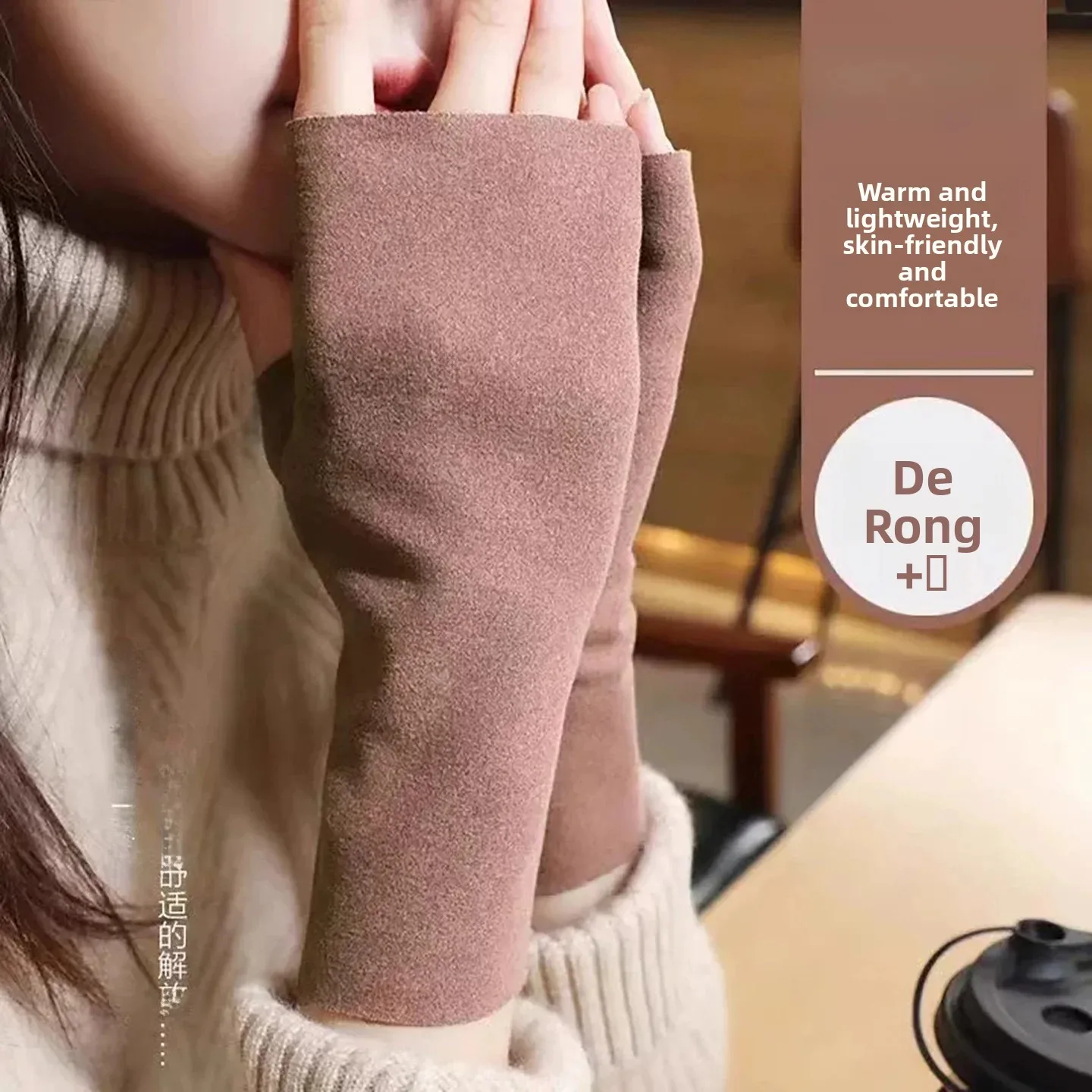 Warm Half Finger Gloves for Writing And Gaming Men Women Office Workers Student Five Fingers Winter Cold Protection Non-Dispo...