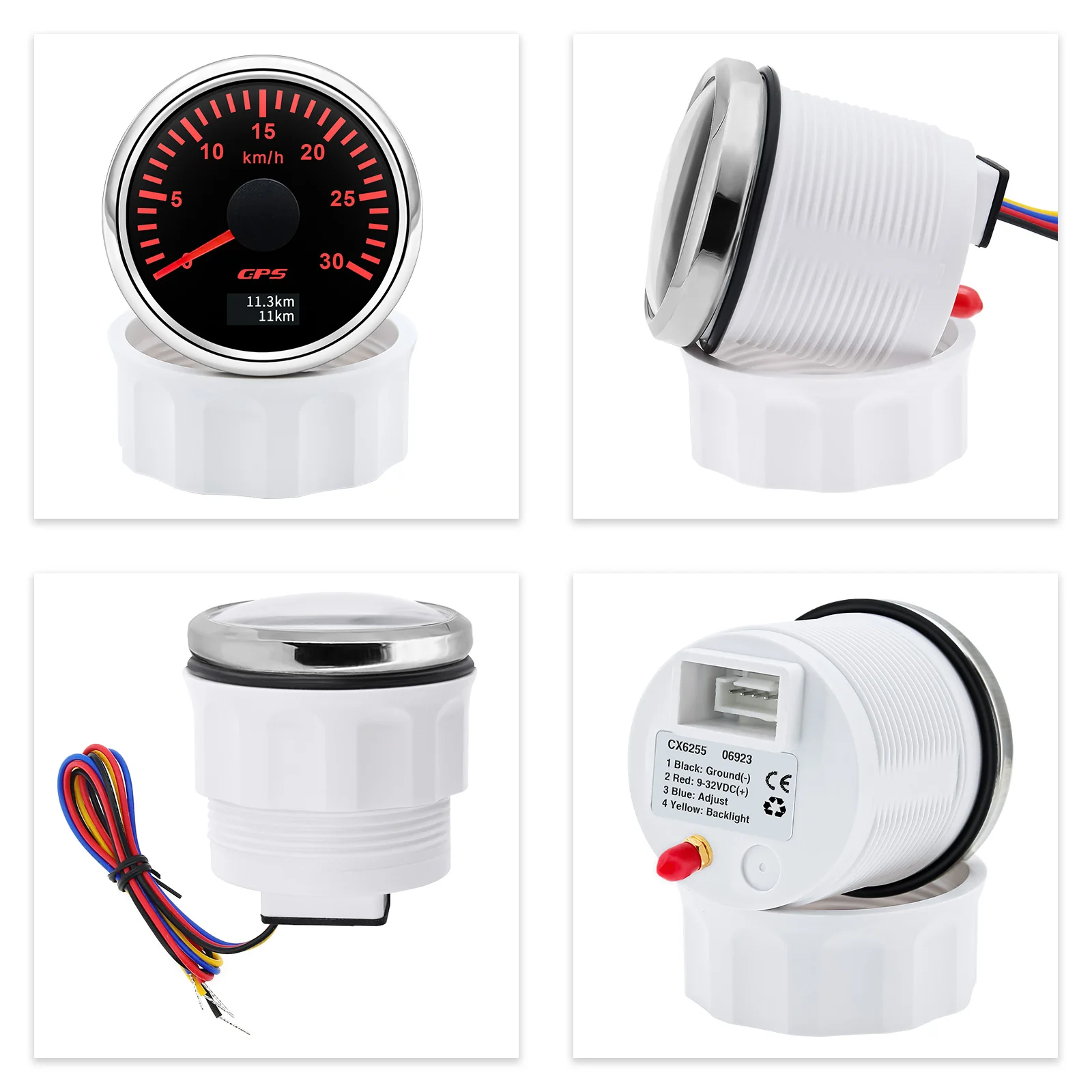 30-200km/h Gps Speedometer 52mm Digital Pointer Speed Gauge with GPS Antenna 7 Color Backlight for 12V Car Boat