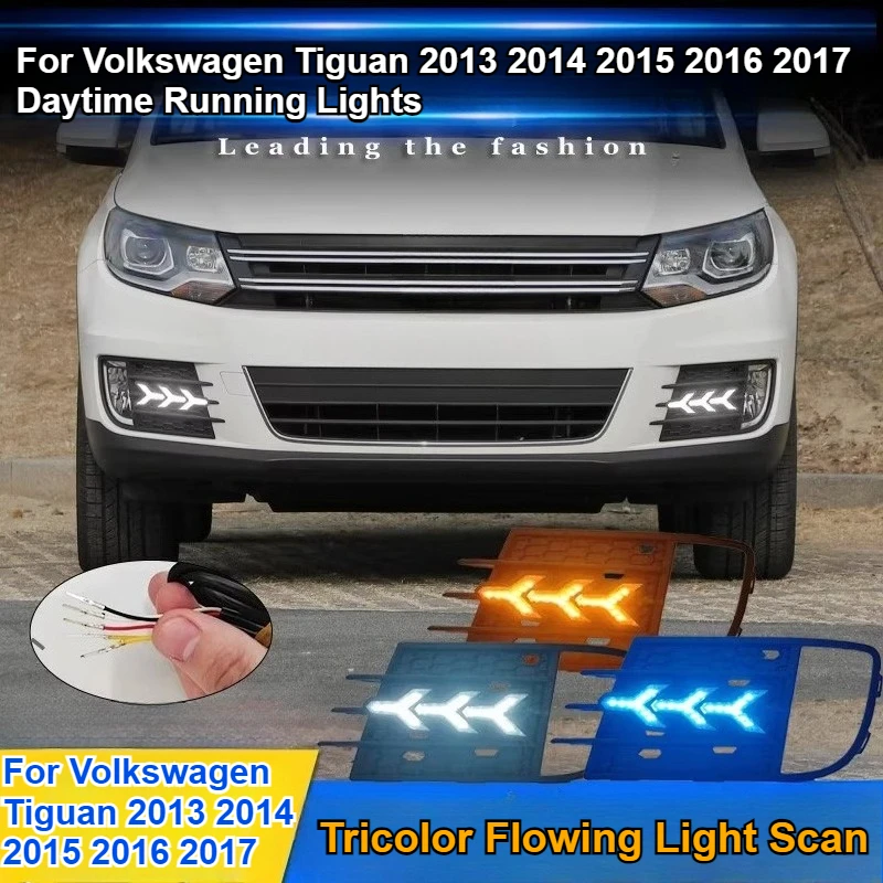 

Для Volkswagen Tiguan 2013 2014 2015 2016 2017 светодиодные дневные ходовые огни модификация декоративный свет