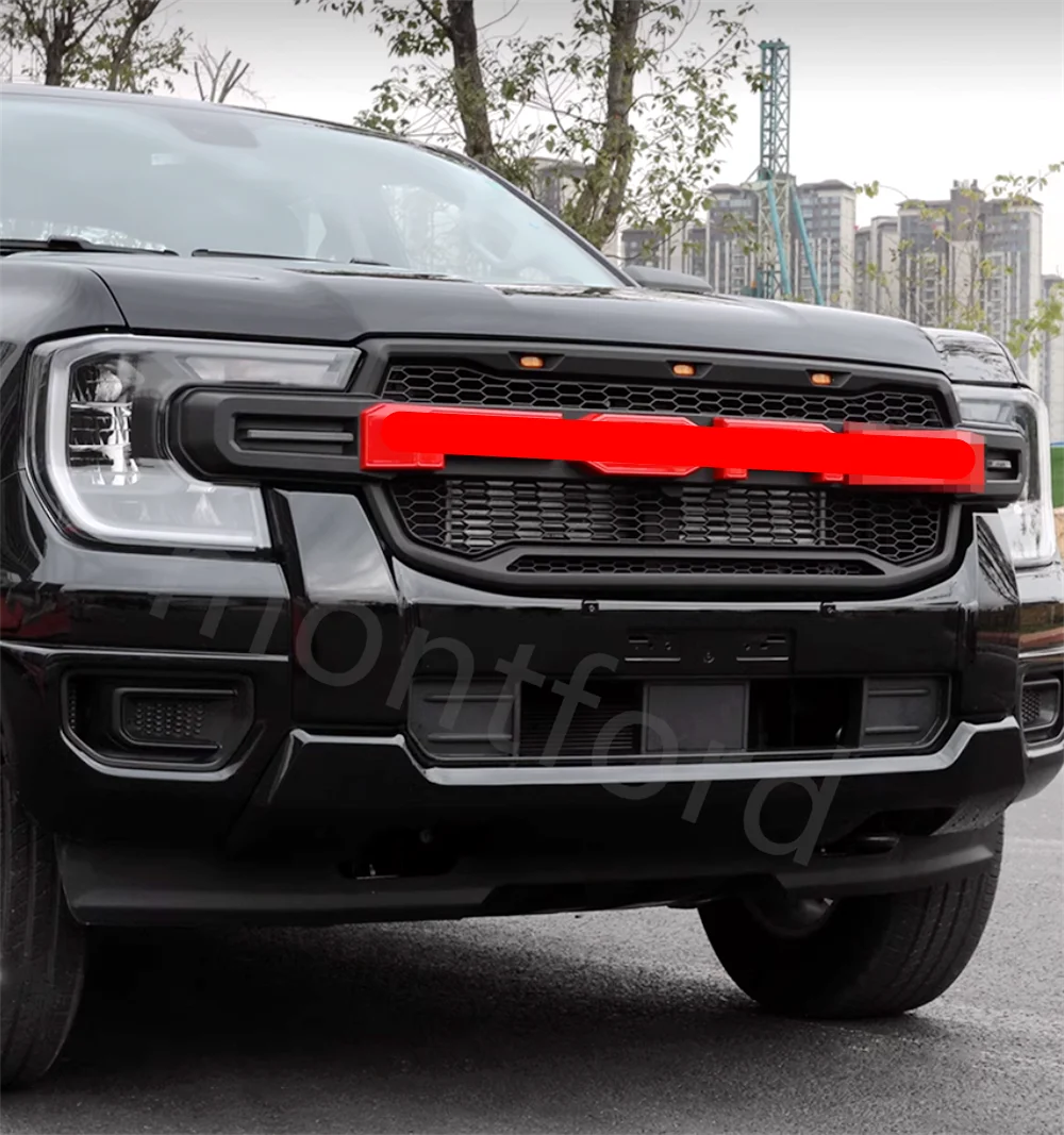 New For Ford Ranger T9 2022-2024 Sport 4 Letter With lampLED Lights Front Grills Raptor style Grille Ranger 4X4 Accessories