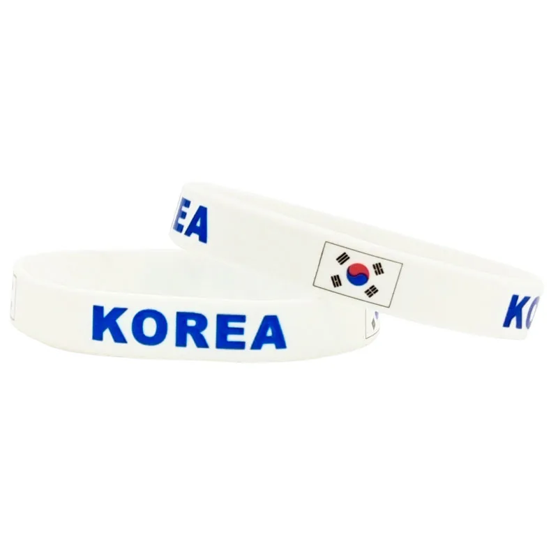 1PC South Korea Football Sports Silicone Wristband Soccer Fans National Flag Jack Rubber Bracelets&Bangles Gifts SH237