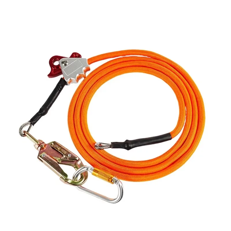 Adjustable Tree Positioning Mountaineering Lanyard, Steel Core Rope Lanyard Self-locking Device