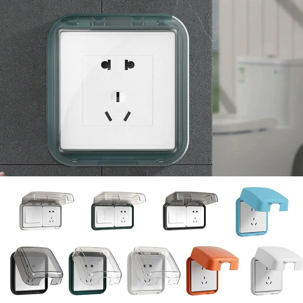 Penutup Pelindung Sakelar Tipe 86 Tahan Lama Pelindung Soket Berperekat Tahan Air Kotak Steker Stopkontak Tahan Percikan untuk Rumah