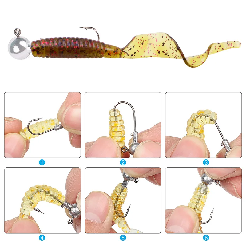 5PCS Fishing Maggots Worm Soft Lures Bass Jig Wobblers Tackle 5.5cm 2g Shrimp Odor With Salt Silicone Artificial Bait Swimbaits