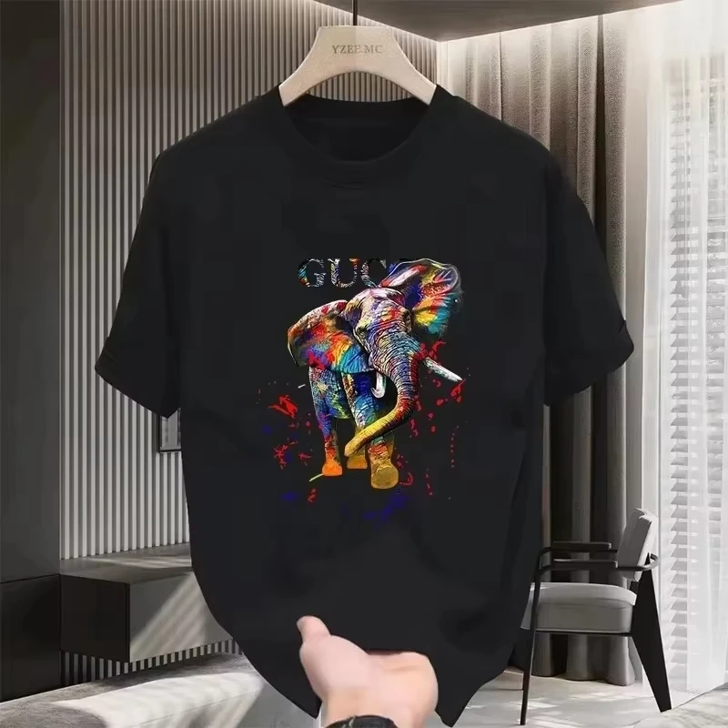 

2026 Женская футболка с короткими рукавами, хлопок, роскошная, высокое качество, летняя с принтом