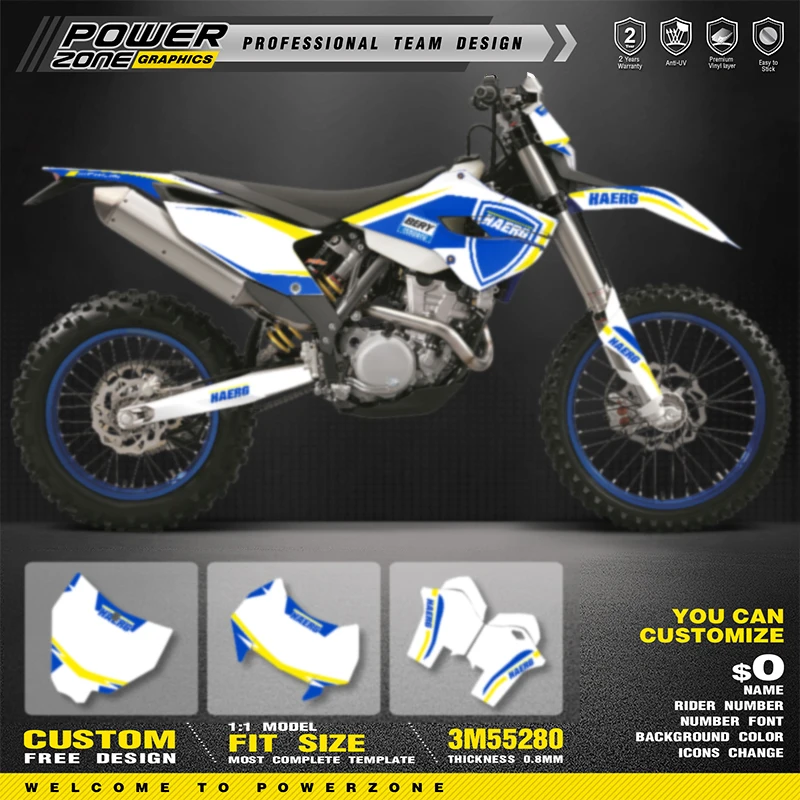 

PowerZone Custom Team Graphics Backgrounds Decals Stickers Kit For HUSABERG 2013-2014 FE 390 450 570-TE250 300 -FX450-FS570 05