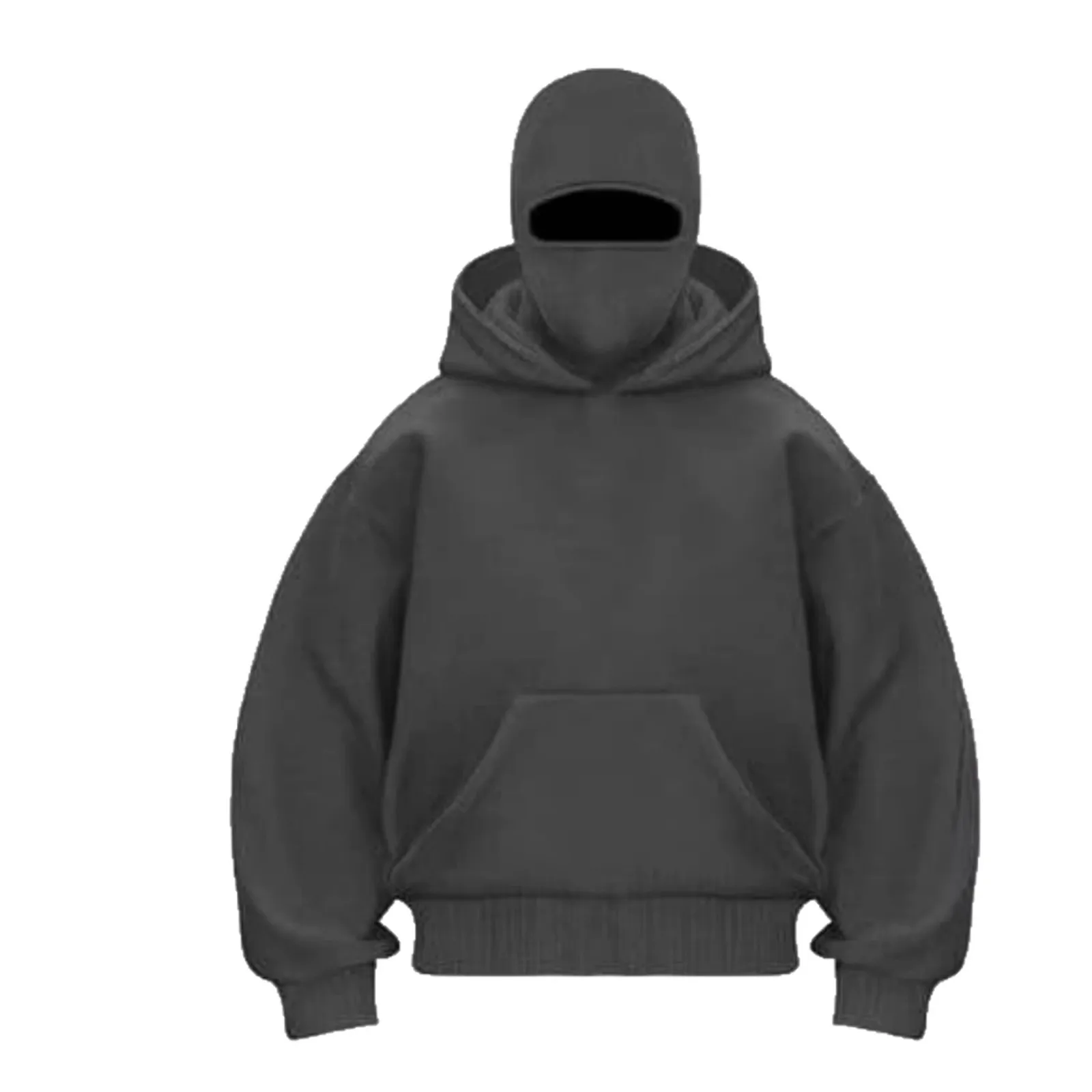 Men and women Balaclava Y2K Gothic Harajuku winter Warm new item double hooded sweatshirt men's hooded mask sports Jacket Male