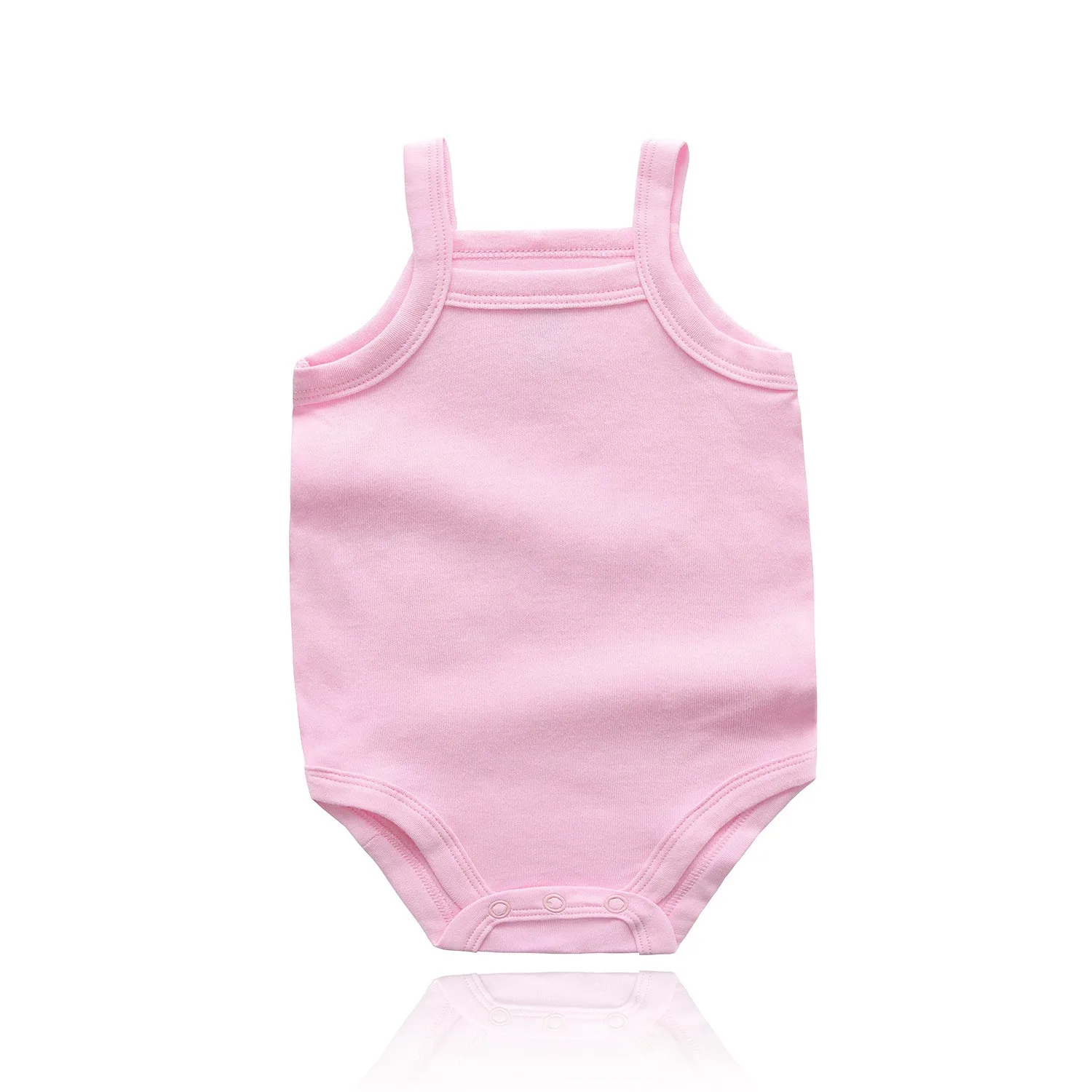 Summer 0-48M Baby Girl Clothes Cotton Material Vest Baby Jumpsuit Solid Color Soft And Comfortable Newborn Baby Bodysuit