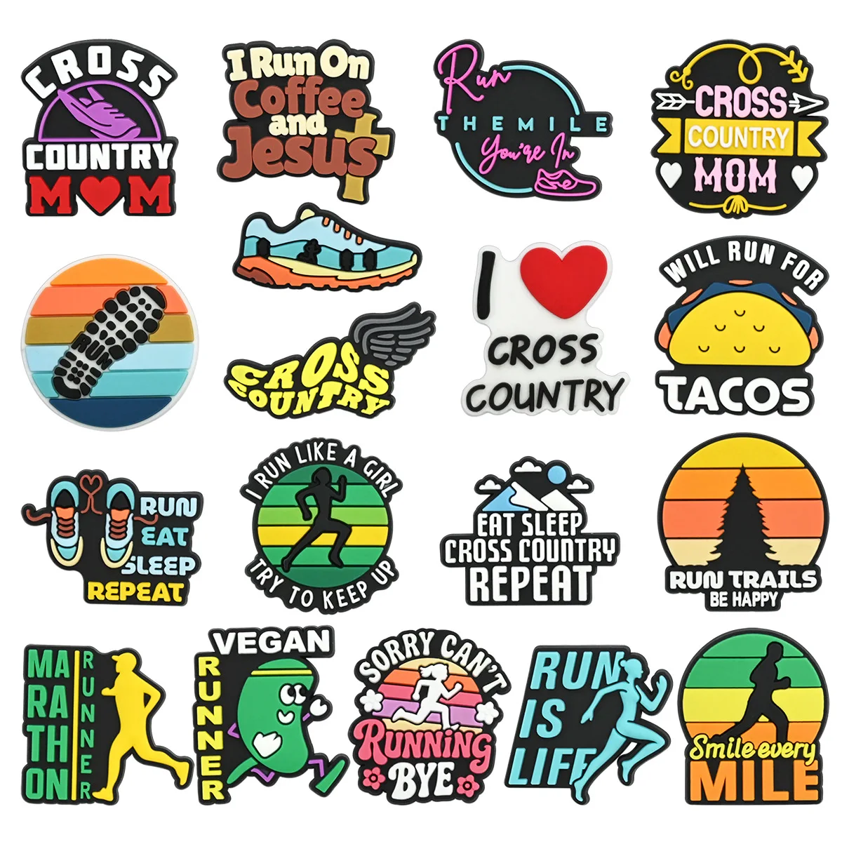 Funny Running Quote Shoe Charms Running Clog Charms Sports Theme Shoe Decorations Motivational Slogan Shoe Accessory Runner Gift