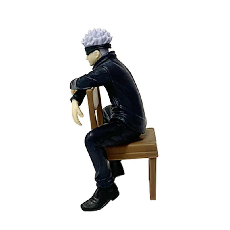 Figura de acción de Anime de Gojo Satoru, figura de Jujutsu Kaisen, Satoru Gojo, tiempo de descanso, posición sentada, viene con taburete, juguete de regalo, PVC, 11CM