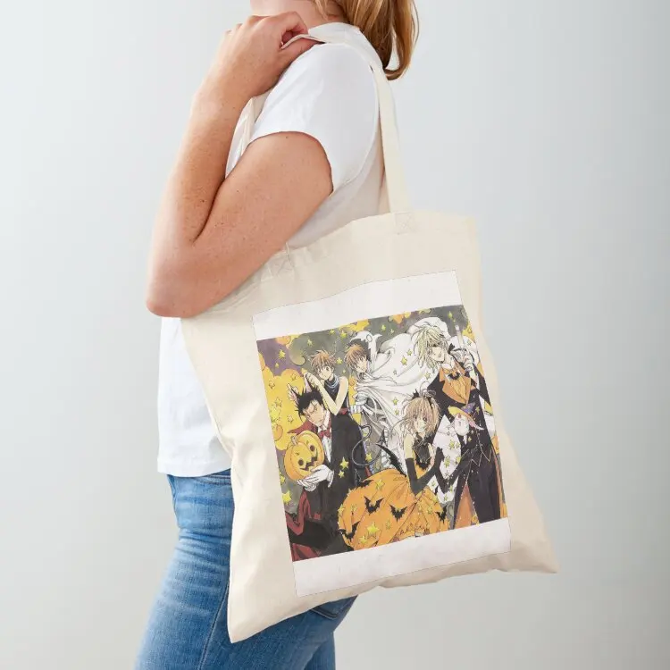 

Сумка-шоппер Tsubasa на Хэллоуин, холщовая сумка на заказ, тканевая сумка для покупок, экологичная