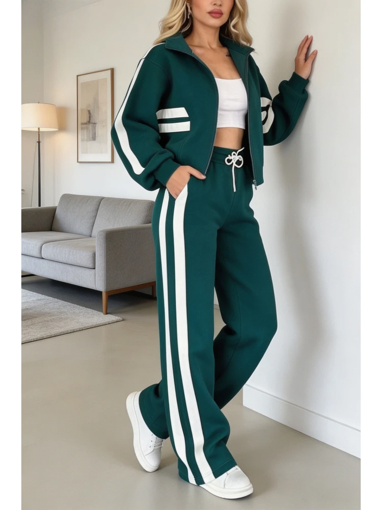 

2 Pieces Set Women 2026 Hot Style Europe America Autumn Hooded Fleece Suit two-piece Show Hilum Sports Set Dropshipping ZXP9528