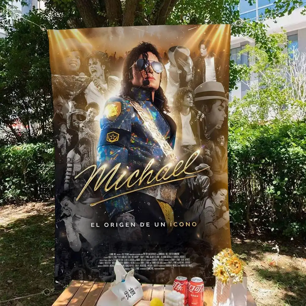 Famous M-Michael Jackson Banner INS Style Outdoor Party Decoration Atmosphere Flag